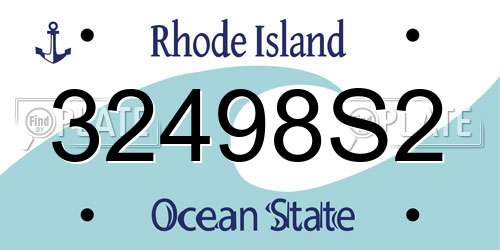 32498S2 Rhode Island License Plate