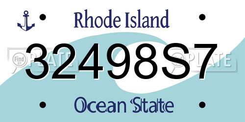 32498S7 Rhode Island License Plate
