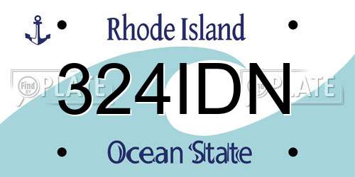 324IDN Rhode Island License Plate