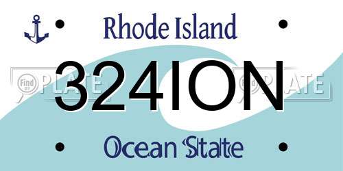 324ION Rhode Island License Plate