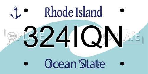 324IQN Rhode Island License Plate