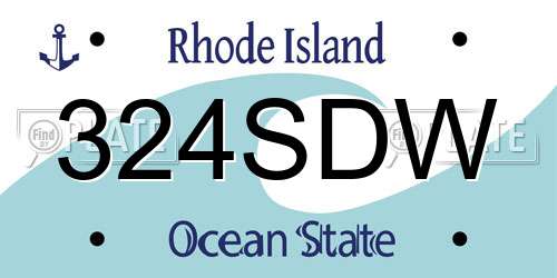 324SDW Rhode Island License Plate
