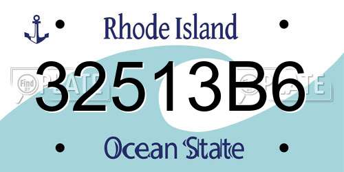 32513B6 Rhode Island License Plate