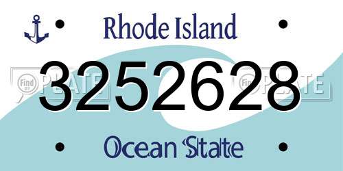 3252628 Rhode Island License Plate