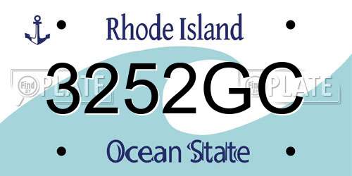3252GC Rhode Island License Plate