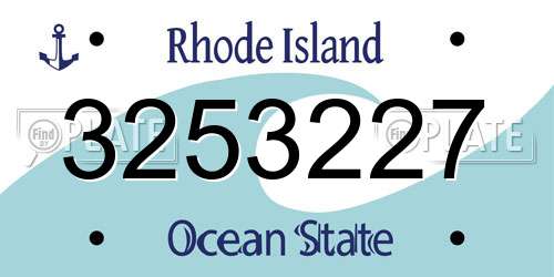 3253227 Rhode Island License Plate