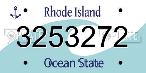 3253272 Rhode Island License Plate