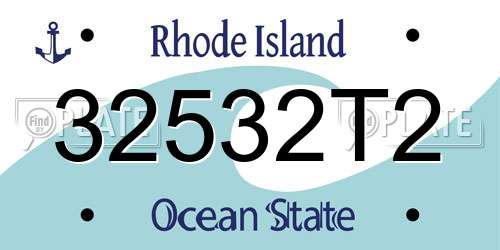32532T2 Rhode Island License Plate