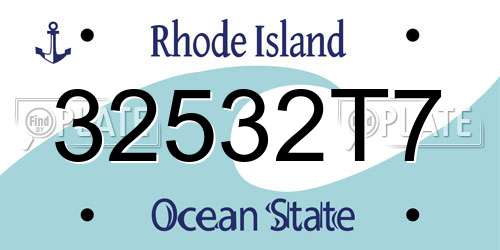 32532T7 Rhode Island License Plate