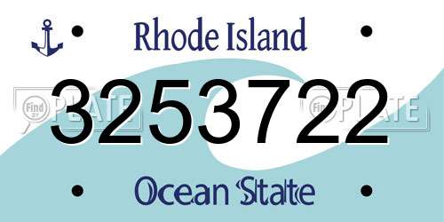 3253722 Rhode Island License Plate