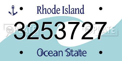 3253727 Rhode Island License Plate