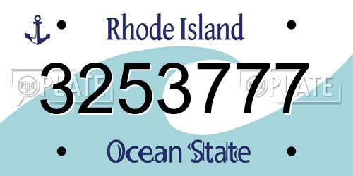 3253777 Rhode Island License Plate