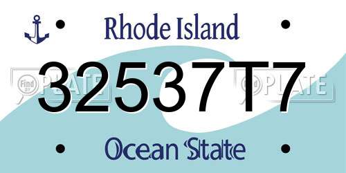 32537T7 Rhode Island License Plate