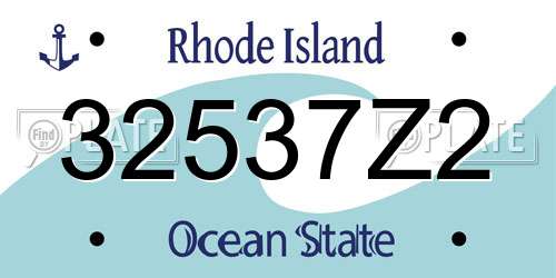 32537Z2 Rhode Island License Plate