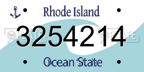3254214 Rhode Island License Plate