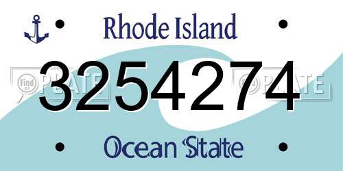 3254274 Rhode Island License Plate