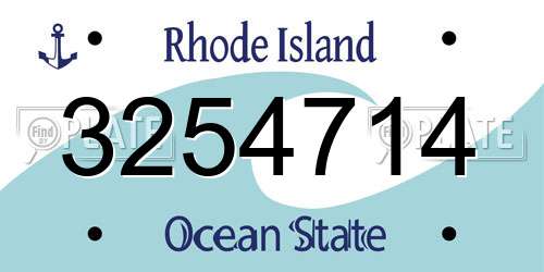 3254714 Rhode Island License Plate