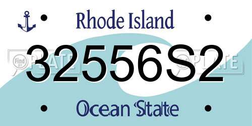 32556S2 Rhode Island License Plate