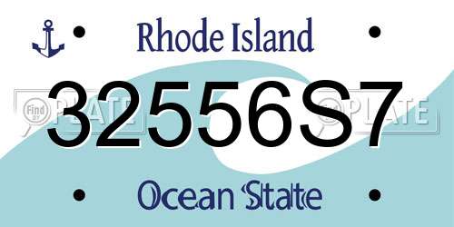 32556S7 Rhode Island License Plate