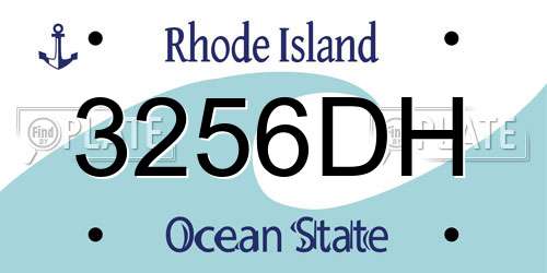 3256DH Rhode Island License Plate