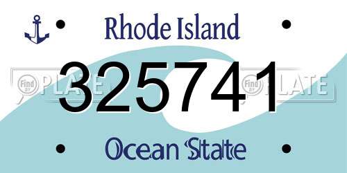 325741 Rhode Island License Plate