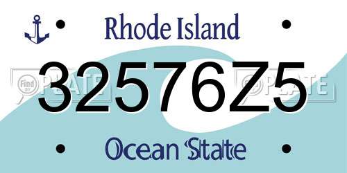 32576Z5 Rhode Island License Plate
