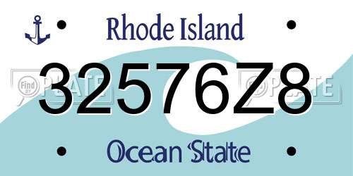32576Z8 Rhode Island License Plate