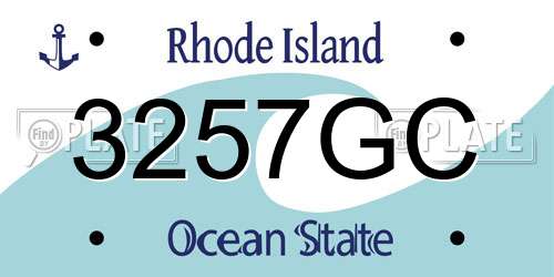 3257GC Rhode Island License Plate