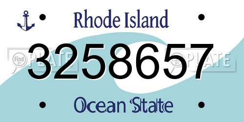 3258657 Rhode Island License Plate