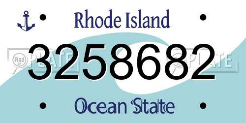 3258682 Rhode Island License Plate