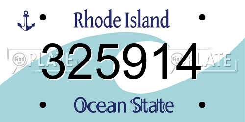 325914 Rhode Island License Plate