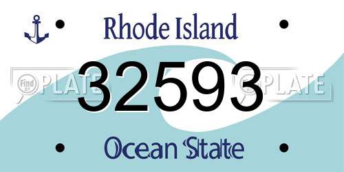 32593 Rhode Island License Plate
