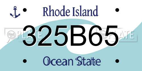 325B65 Rhode Island License Plate