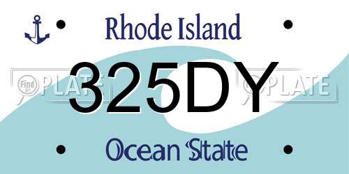 325DY Rhode Island License Plate