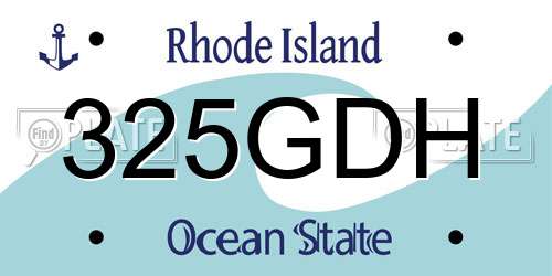 325GDH Rhode Island License Plate