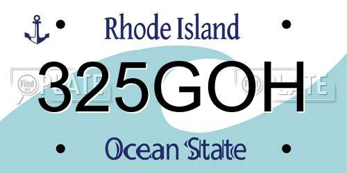 325GOH Rhode Island License Plate