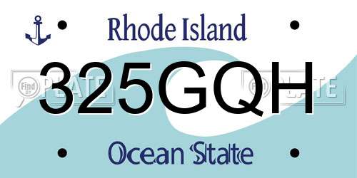 325GQH Rhode Island License Plate