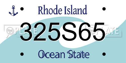 325S65 Rhode Island License Plate