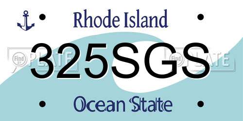 325SGS Rhode Island License Plate