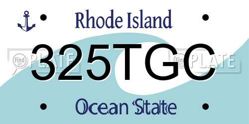 325TGC Rhode Island License Plate