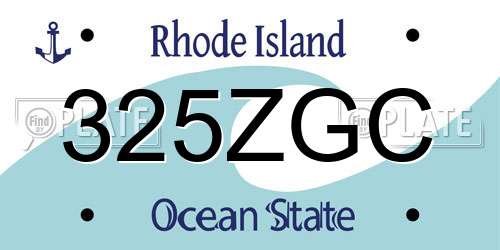 325ZGC Rhode Island License Plate