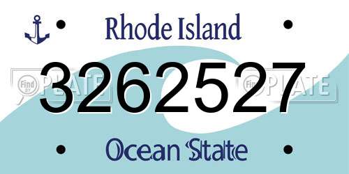 3262527 Rhode Island License Plate