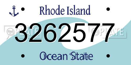 3262577 Rhode Island License Plate