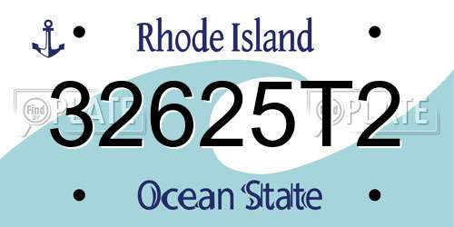 32625T2 Rhode Island License Plate
