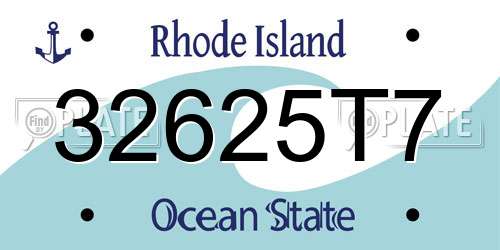 32625T7 Rhode Island License Plate
