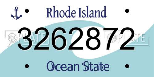 3262872 Rhode Island License Plate