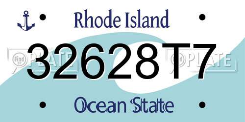 32628T7 Rhode Island License Plate