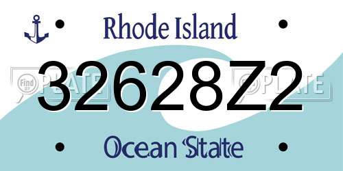 32628Z2 Rhode Island License Plate