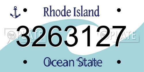 3263127 Rhode Island License Plate