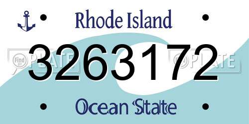 3263172 Rhode Island License Plate